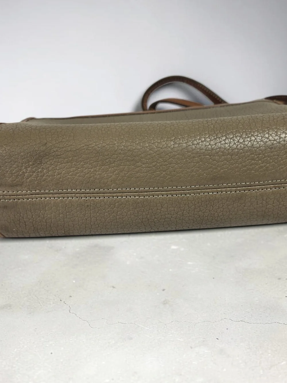 Dooney & Bourke All Weather Green and Brown Leather Messenger Crossbody